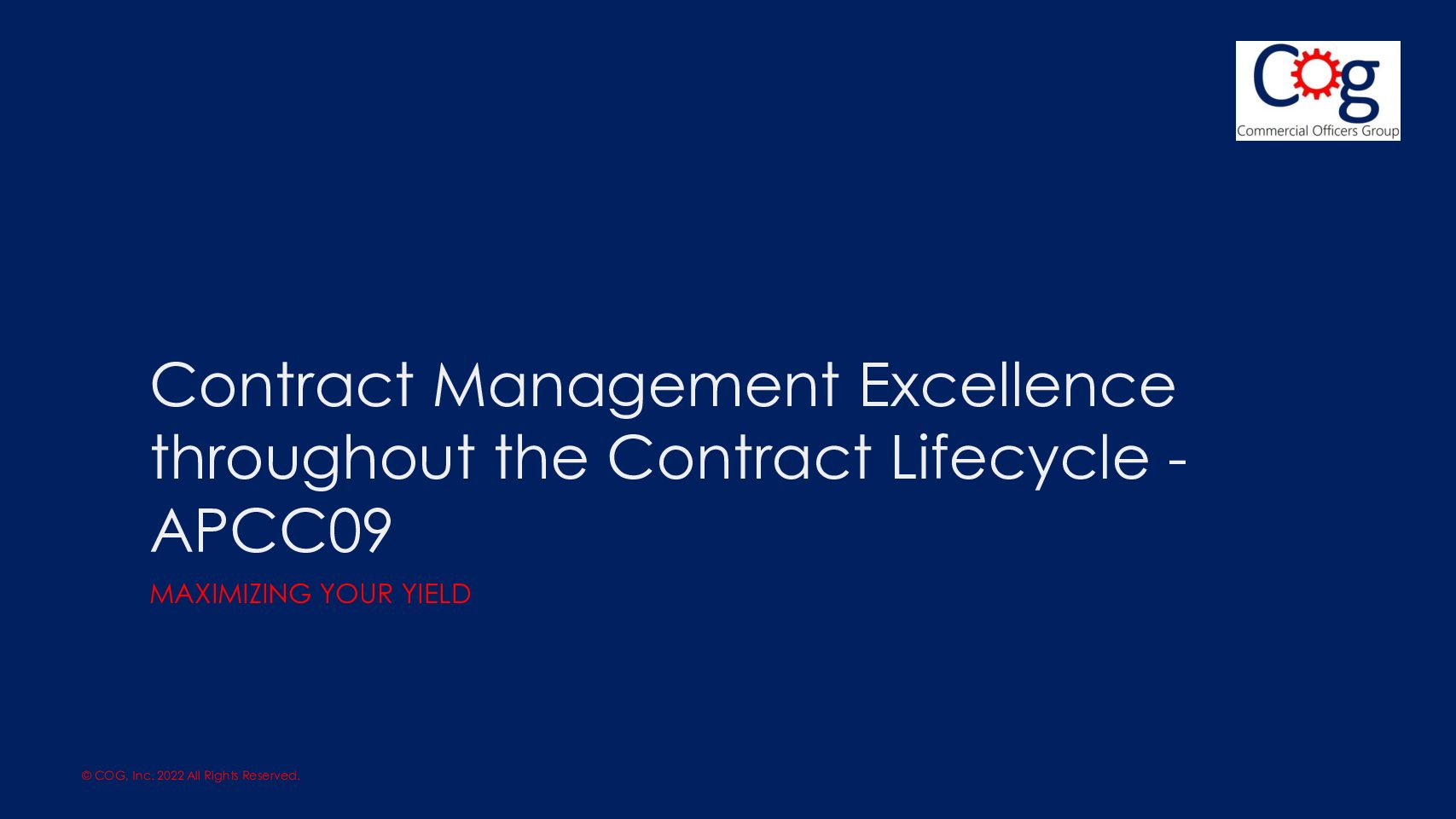 Contract Management Excellence throughout the Contract Lifecycle ...