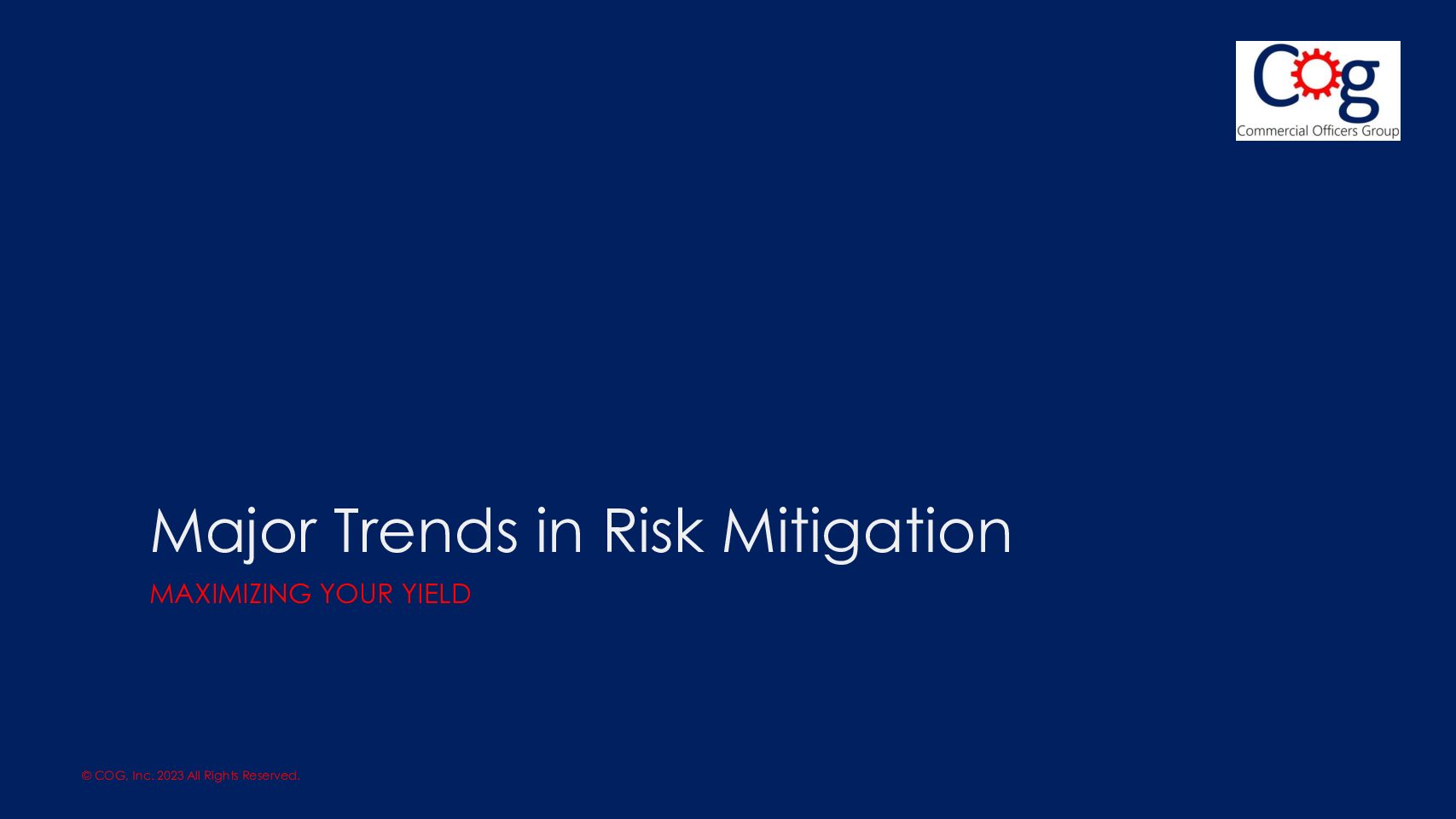 Major Trends In Risk Mitigation | Commercial Officers Group